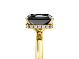 Yellow gold Fancy Black Radiant Cut Solitaire Engagement Ring with Cathedral Band and Four-Prong Setting_5