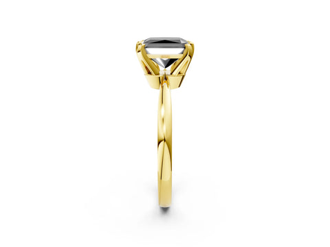 Yellow gold Fancy Black Radiant Cut Solitaire Engagement Ring with Six-Prong Setting and Tapered Band_2