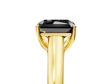 Yellow gold Fancy Black Radiant Cut Solitaire Engagement Ring with Tapered Band and Four-Prong Setting_8
