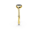 Yellow gold Fancy Black Radiant Cut Solitaire Pavé Band with Four-Prong Setting_2