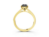 Yellow gold Fancy Black Radiant Cut Solitaire Pavé Band with Four-Prong Setting_3