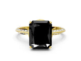 Yellow gold Fancy Black Radiant Cut Solitaire Split Shank Pave Diamond Engagement Ring with Four-Prong Setting_36