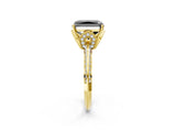 Yellow gold Fancy Black Radiant Cut Solitaire Split Shank Pave Diamond Engagement Ring with Four-Prong Setting_38
