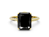 Yellow gold Fancy Black Radiant Cut Solitaire Split Shank Pave Diamond Engagement Ring with Four-Prong Setting_6