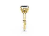 Yellow gold Fancy Black Radiant Cut Solitaire Split Shank Pave Diamond Engagement Ring with Four-Prong Setting_8