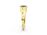 Yellow gold Fancy Black Radiant Cut Solitaire Tension Set Diamond Ring with Split Shank Band_2