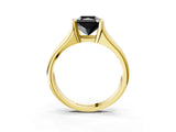 Yellow gold Fancy Black Radiant Cut Solitaire Tension Set Diamond Ring with Split Shank Band_3