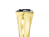 Yellow gold Fancy Black Radiant Cut Solitaire Tension Set Diamond Ring with Split Shank Band_5