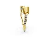 Yellow gold Fancy Black Radiant Cut Solitaire Tension-Set Diamond Split Shank Ring_2