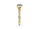Yellow gold Fancy Black Radiant Cut Solitaire Twisted Pave Band with Four-Prong Setting_5