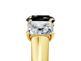 Yellow gold Fancy Black Radiant Cut Three-Stone Diamond Ring with Prong Setting on a Classic Band_17