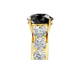 Yellow gold Fancy Black Round Cut Brilliant Diamond Pavé Band with Six-Prong Setting_5