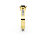 Yellow gold Fancy Black Round Cut Cut Channel Set Solitaire Ring with Four-Prong Setting_2