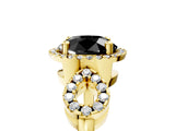 Yellow gold Fancy Black Round Cut Cut Halo Diamond Infinity Band with Four-Prong Setting_5