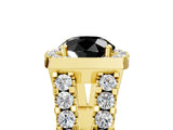 Yellow gold Fancy Black Round Cut Cut Halo Split Shank Prong Set Ring_17