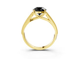 Yellow gold Fancy Black Round Cut Cut Pave Split Shank Engagement Ring with Four-Prong Setting_3