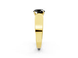 Yellow gold Fancy Black Round Cut Diamond Channel Set Solitaire Ring with Four-Prong Setting_14