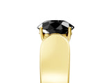 Yellow gold Fancy Black Round Cut Diamond Channel Set Solitaire Ring with Four-Prong Setting_17
