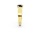 Yellow gold Fancy Black Round Cut Diamond Channel Set Solitaire Ring with Four-Prong Setting_38