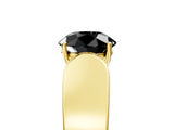 Yellow gold Fancy Black Round Cut Diamond Channel Set Solitaire Ring with Four-Prong Setting_41