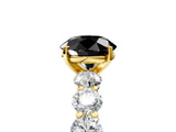 Yellow gold Fancy Black Round Cut Diamond Prong Setting with Side Stones on a Pave Band_5