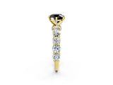 Yellow gold Fancy Black Round Cut Diamond Side Stone Engagement Ring with Four-Prong Setting_38