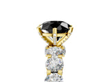 Yellow gold Fancy Black Round Cut Diamond Side Stone Engagement Ring with Four-Prong Setting_41