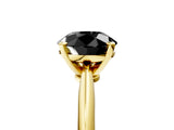 Yellow gold Fancy Black Round Cut Diamond Solitaire Engagement Ring with Classic Band and Four-Prong Setting_17