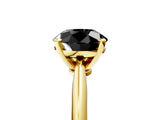 Yellow gold Fancy Black Round Cut Diamond Solitaire Engagement Ring with Classic Band and Four-Prong Setting_29