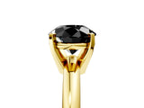 Yellow gold Fancy Black Round Cut Diamond Solitaire Engagement Ring with Round Band and Four-Prong Setting_149