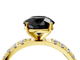 Yellow gold Fancy Black Round Cut Diamond Solitaire Pavé Band with Four-Prong Setting_4