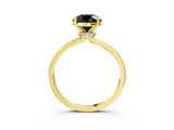 Yellow gold Fancy Black Round Cut Diamond Solitaire Ring with Classic Band and Four-Prong Setting_15