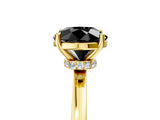 Yellow gold Fancy Black Round Cut Diamond Solitaire Ring with Classic Band and Four-Prong Setting_17