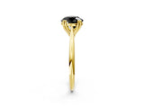 Yellow gold Fancy Black Round Cut Solitaire Diamond Ring with Six-Prong Setting and Classic Band_14
