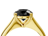 Yellow gold Fancy Black Round Cut Solitaire Diamond Ring with Six-Prong Setting and Classic Band_16
