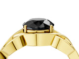 Yellow gold Fancy Black Round Cut Solitaire Intertwined Band Prong Setting Ring_4