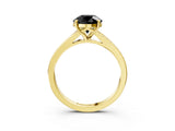 Yellow gold Fancy Black Round Cut Solitaire Pavé Band with Four-Prong Setting_3