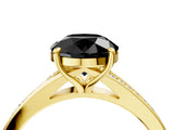 Yellow gold Fancy Black Round Cut Solitaire Pavé Band with Four-Prong Setting_4