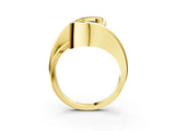 Yellow gold Fancy Black Round Cut Solitaire Tension-Set Diamond Split Shank Ring_3