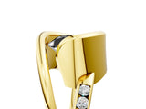 Yellow gold Fancy Black Round Cut Solitaire Tension-Set Diamond Split Shank Ring_5