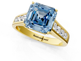 Yellow gold Fancy Blue Asscher  Brilliant Channel-Set Solitaire Ring with Four-Prong Setting_52