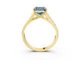 Yellow gold Fancy Blue Asscher  Brilliant Channel-Set Solitaire Ring with Four-Prong Setting_54
