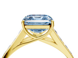 Yellow gold Fancy Blue Asscher  Brilliant Channel-Set Solitaire Ring with Four-Prong Setting_55
