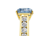 Yellow gold Fancy Blue Asscher  Brilliant Channel-Set Solitaire Ring with Four-Prong Setting_56
