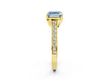 Yellow gold Fancy Blue Asscher  Brilliant Cut Diamond Engagement Ring with Pavé Band and Four-Prong Setting_80