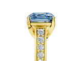 Yellow gold Fancy Blue Asscher  Brilliant Cut Diamond Engagement Ring with Pavé Band and Four-Prong Setting_83