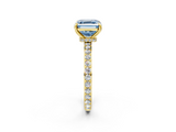 Yellow gold Fancy Blue Asscher  Brilliant Pavé Band Solitaire with Four-Prong Setting_58