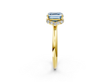 Yellow gold Fancy Blue Asscher  Brilliant Solitaire Engagement Ring with Six-Prong Setting and Classic Band_18