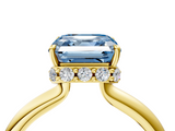 Yellow gold Fancy Blue Asscher  Brilliant Solitaire Engagement Ring with Six-Prong Setting and Classic Band_20
