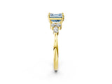 Yellow gold Fancy Blue Asscher Cut Brilliant Diamond Solitaire Ring with Pear Side Stones and Four-Prong Setting_5
